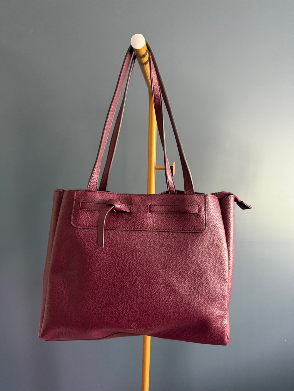Nanette Lepore Burgundy Pebbled Leather Tote